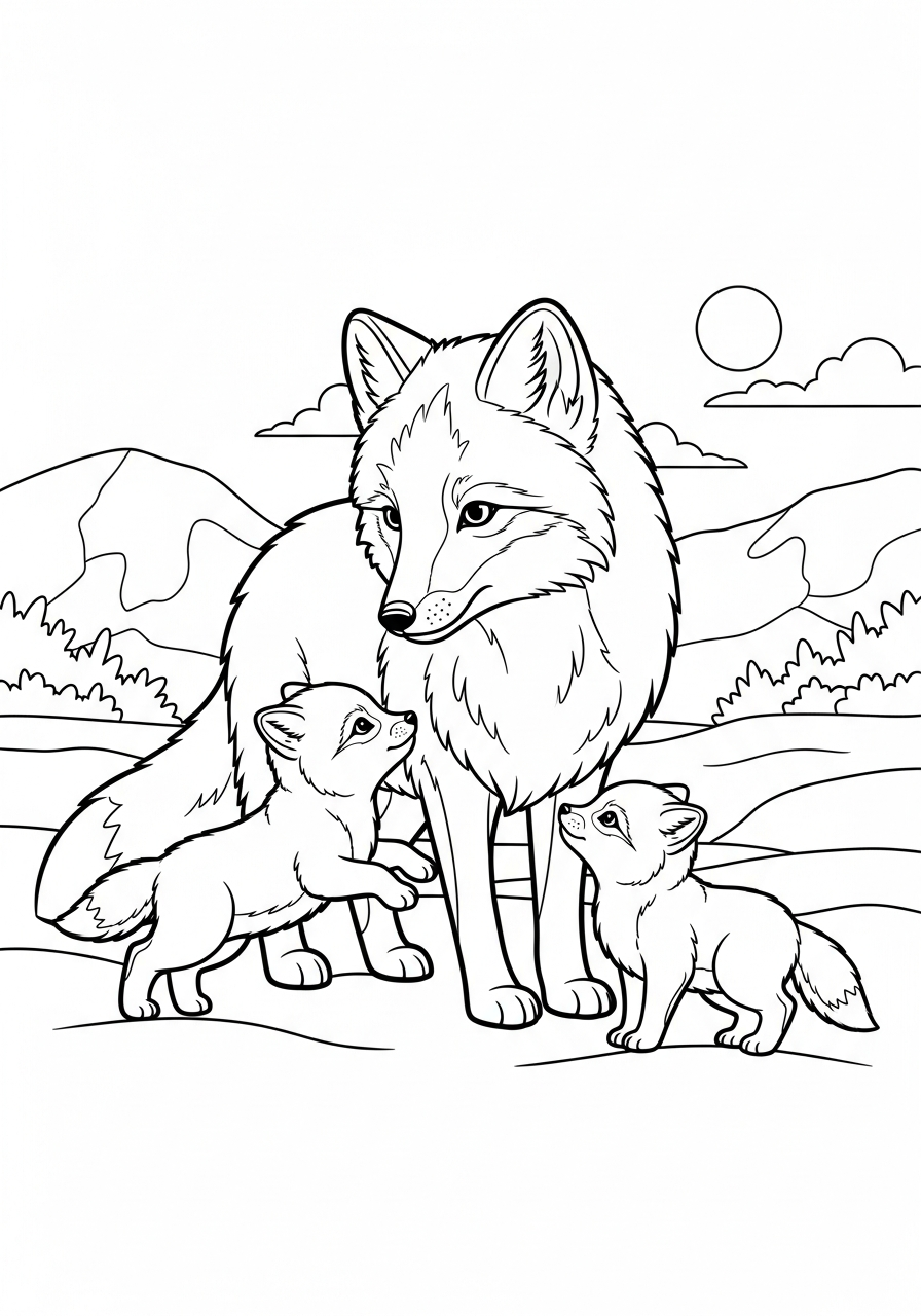 disegno Volpe Artica da colorare per bambini