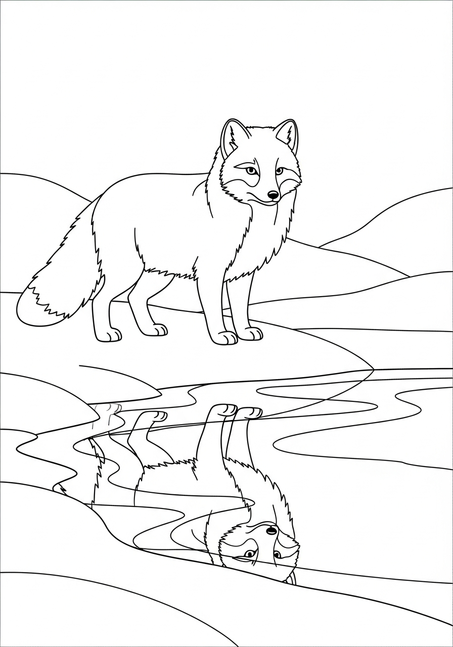 Volpe Artica da colorare