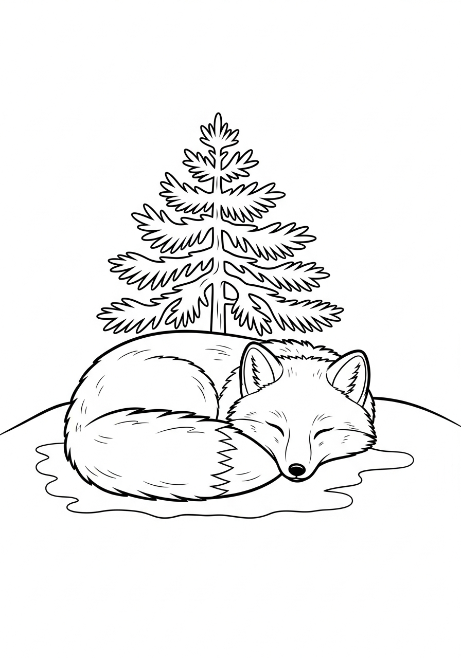 Volpe Artica da colorare per bambini