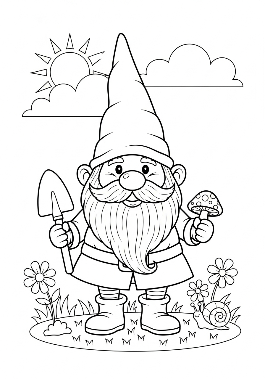 immagini di gnomo da colorare per bambini