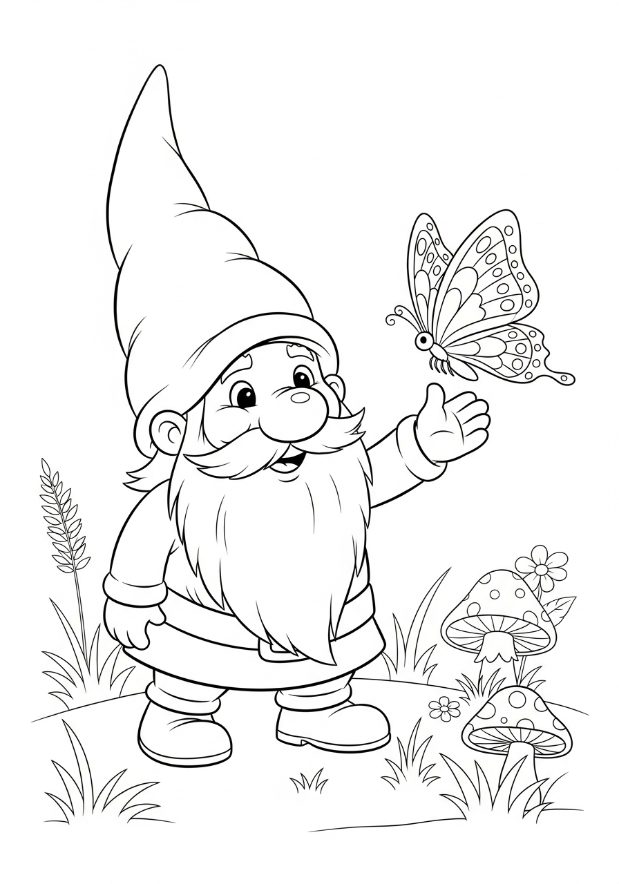 disegni da stampare e colorare gnomo