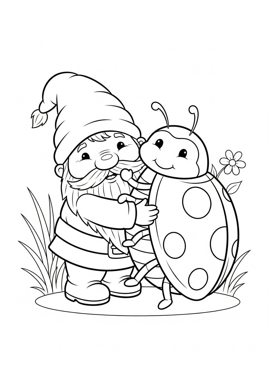 gnomo disegno da colorare facile