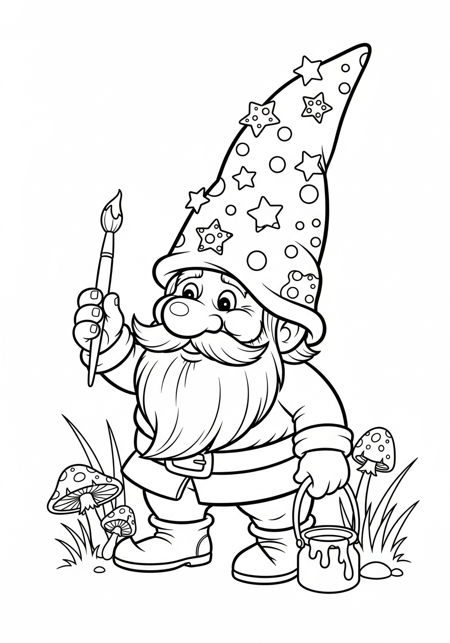 disegni gnomo facili da colorare