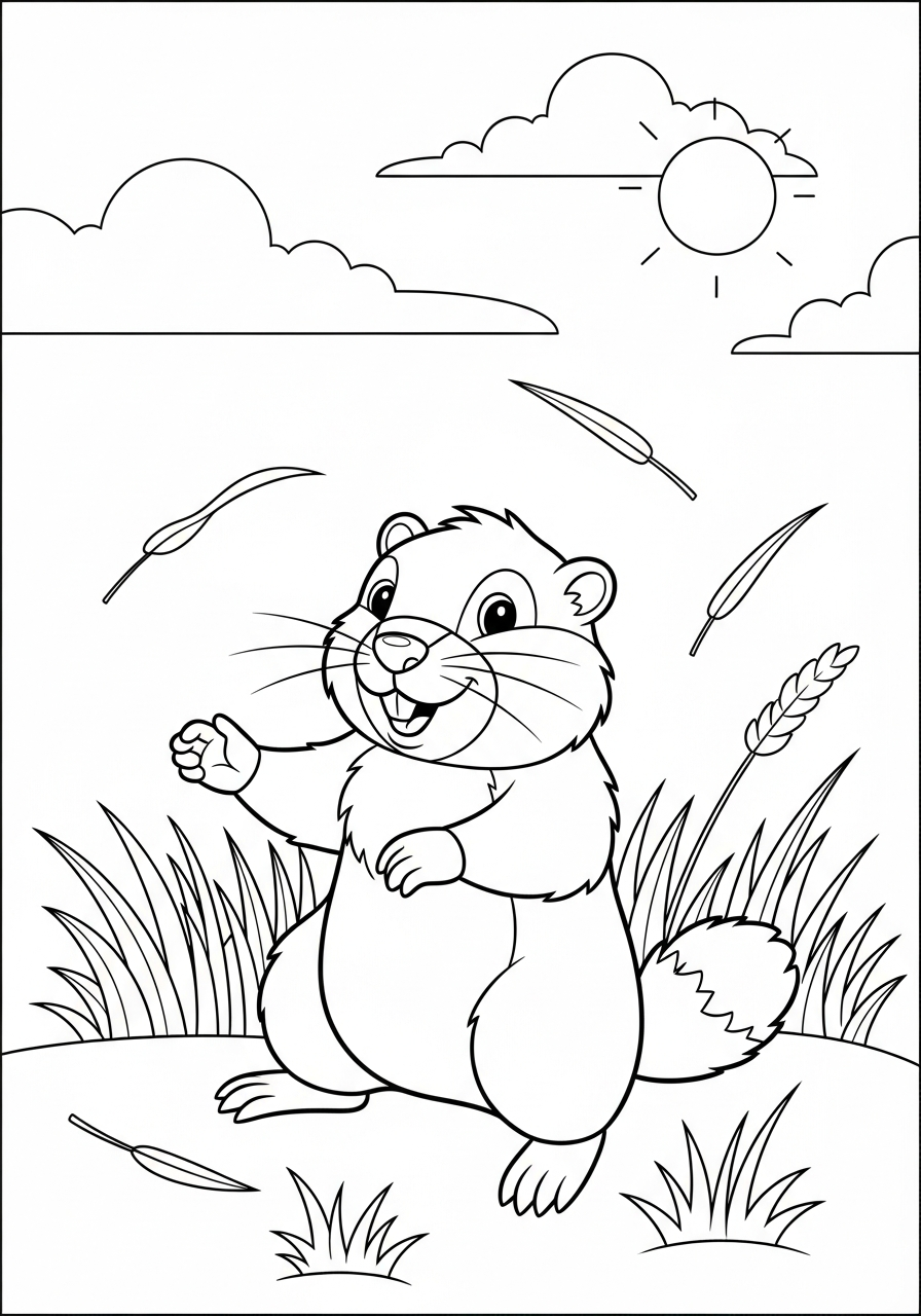 Marmotta 24 marmotta disegno da colorare facile