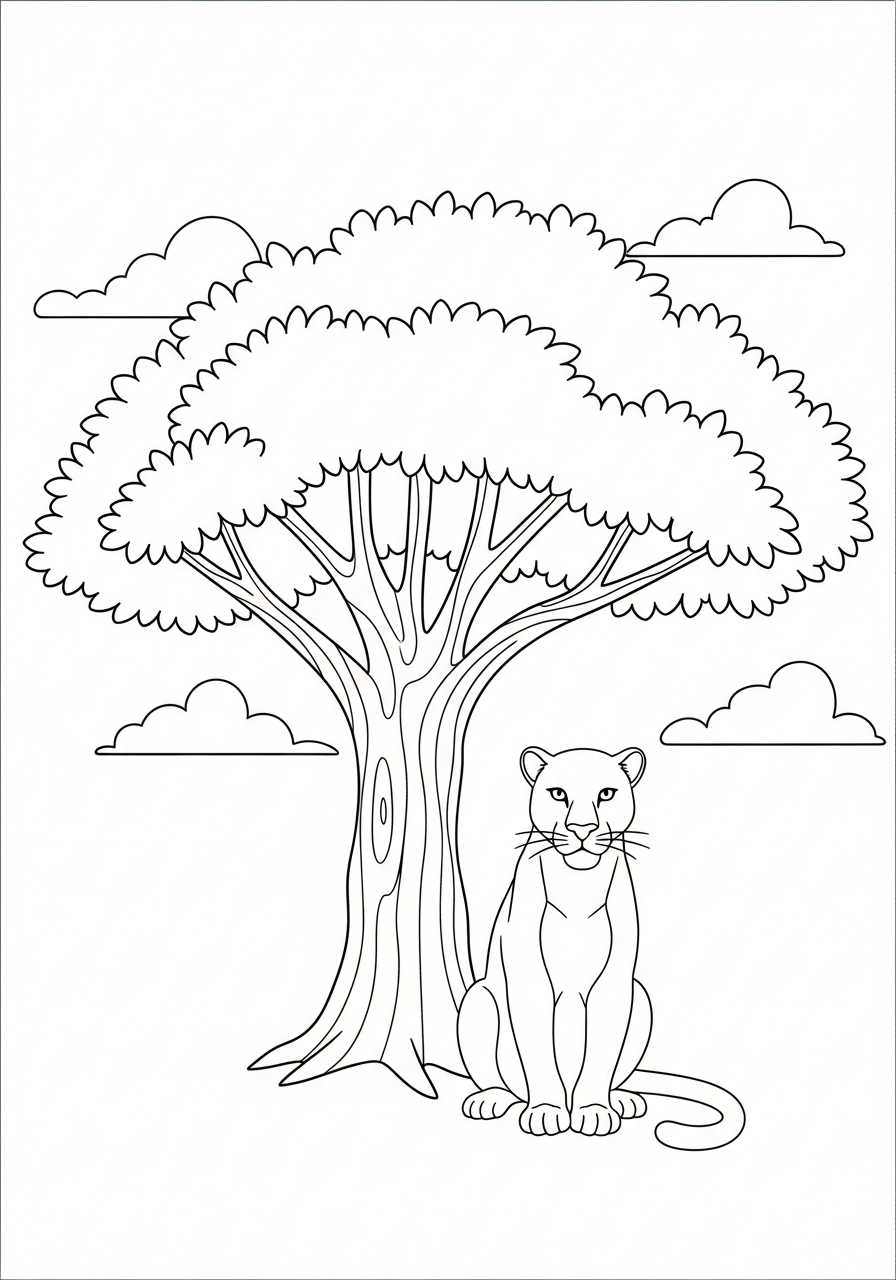 pantera disegno facile da colorare