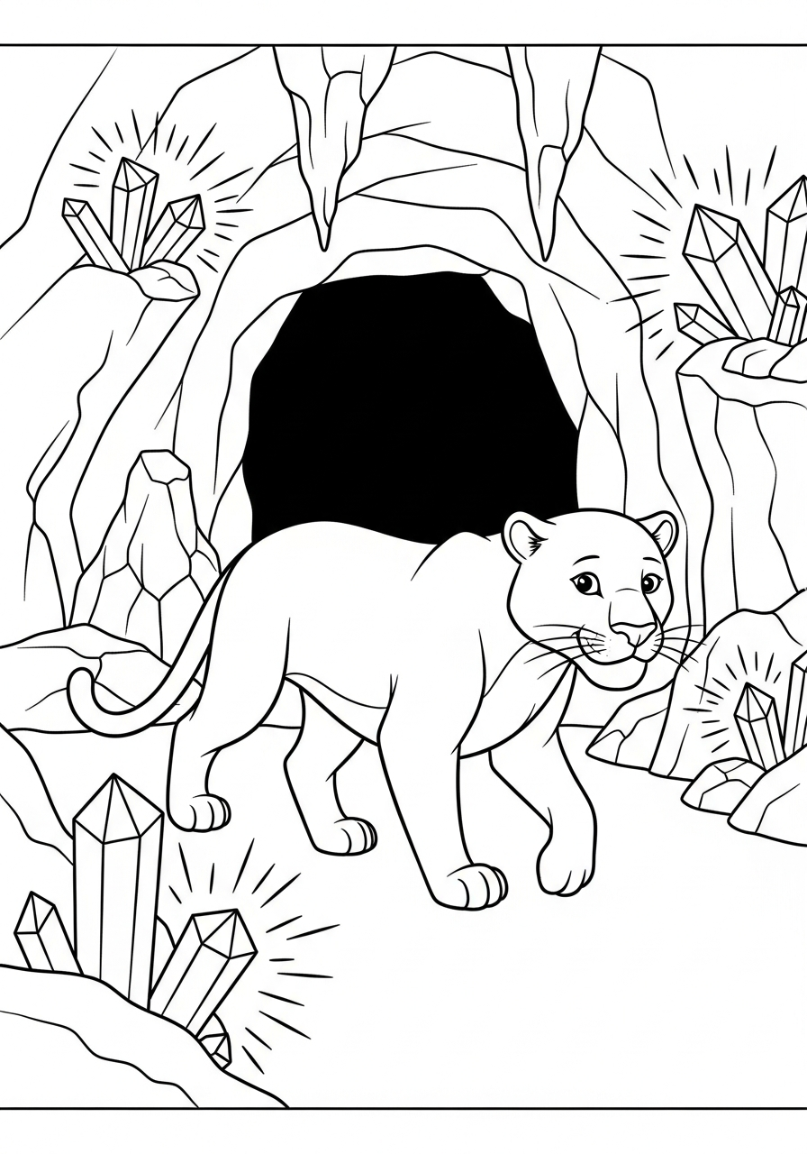 pantera da colorare per bambini