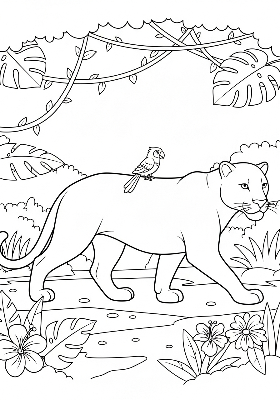 pantera da colorare pdf gratis