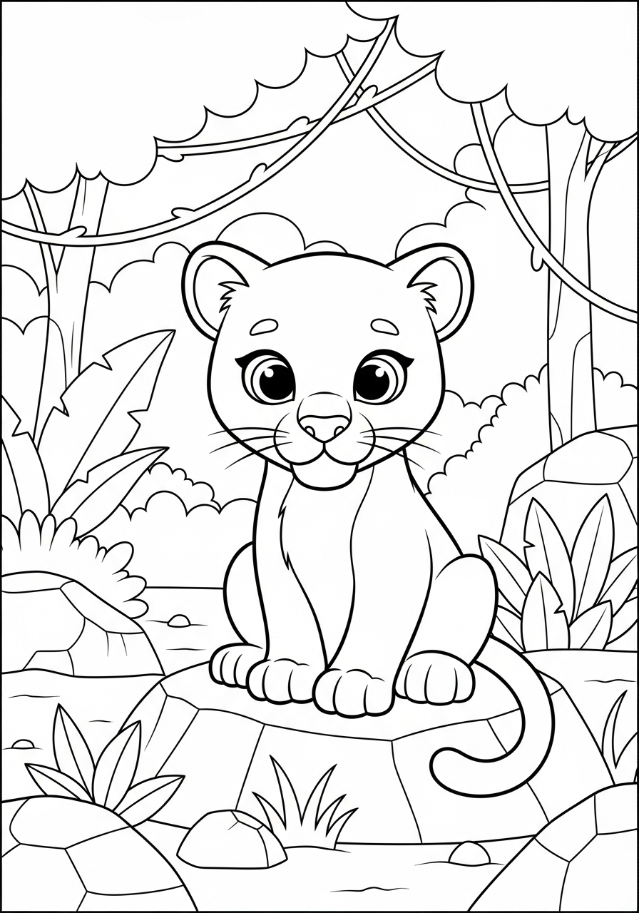 immagini di pantera da colorare per bambini