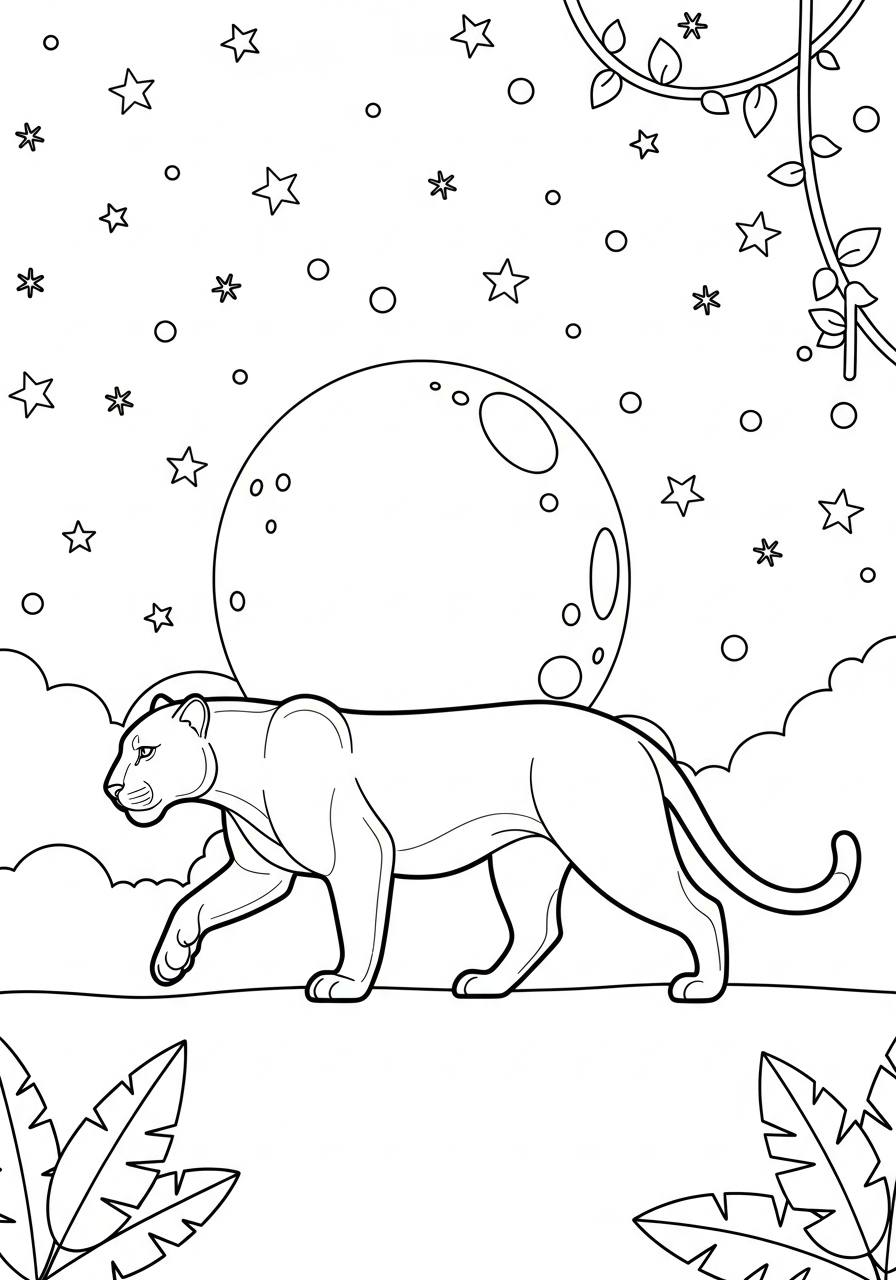 pantera da colorare per bambini 1