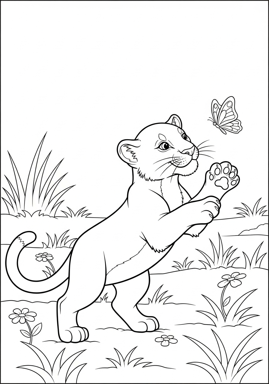 pantera disegno da colorare facile