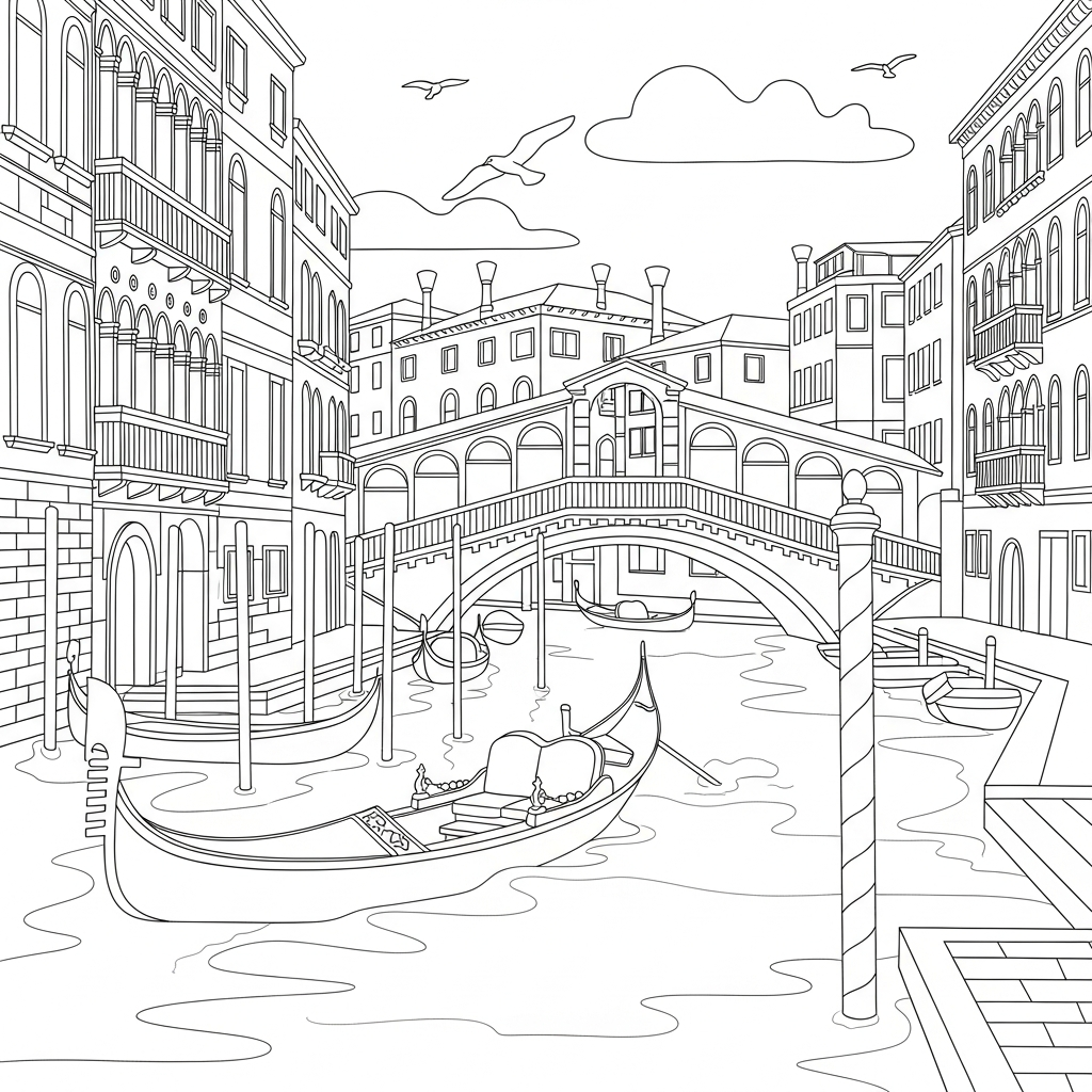 Canali di Venezia da colorare thumbnail