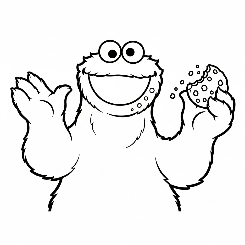 Cookie Monster da colorare thumbnail