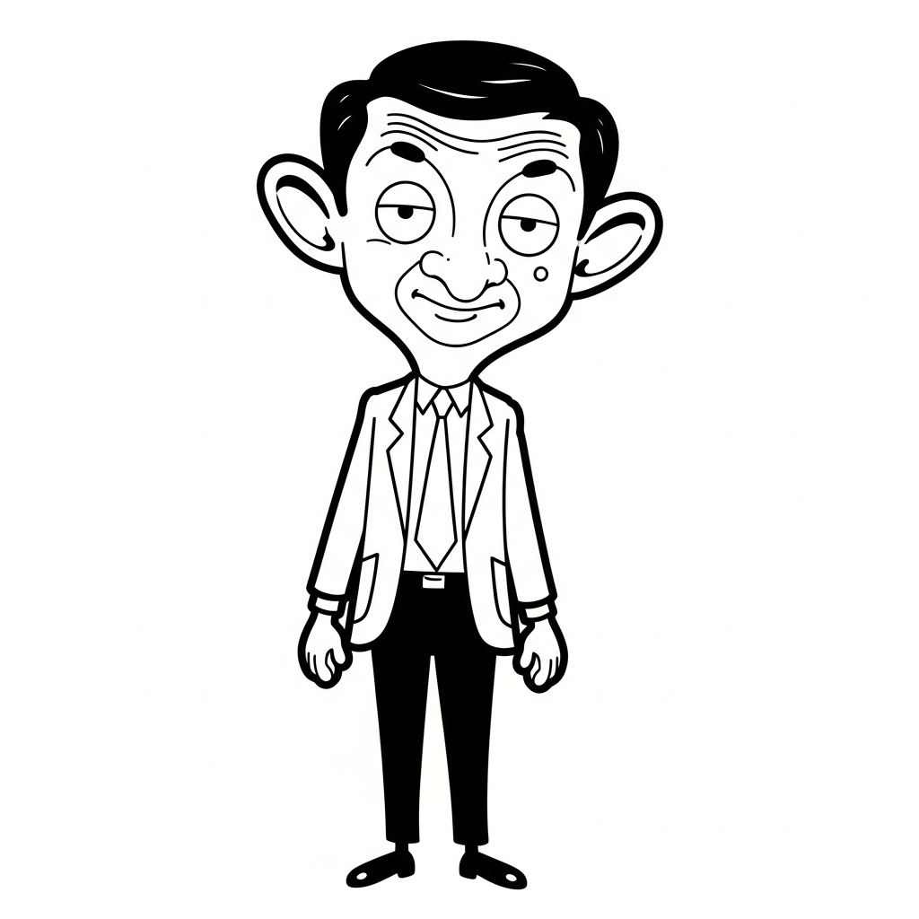 Mr. Bean da colorare thumbnail