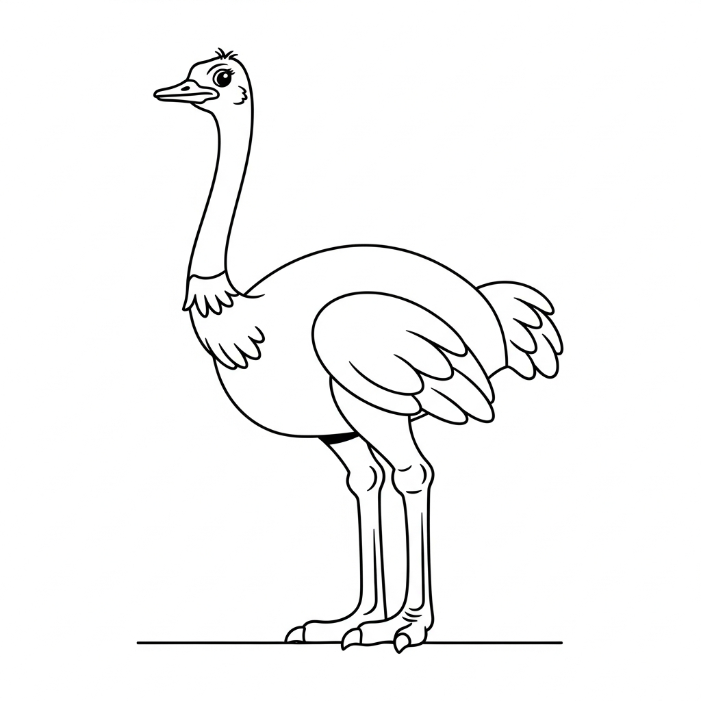 Struzzo da colorare thumbnail
