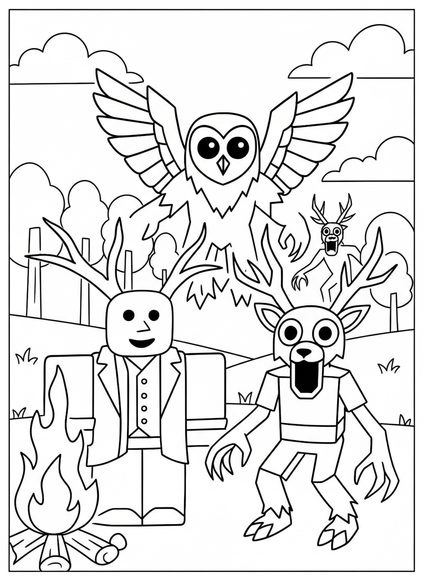 99 Notti nella Foresta 22 99 Notti nella Foresta da colorare a4