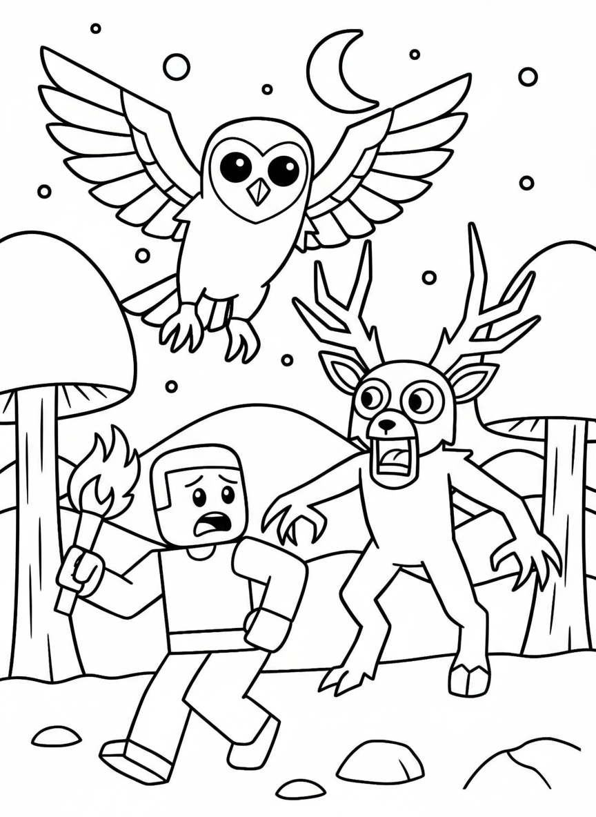 99 Notti nella Foresta 6 da colorare 99 Notti nella Foresta disegno facile bambini