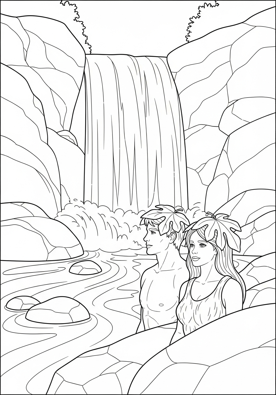 Adamo ed Eva 13 disegno Adamo ed Eva da colorare per bambini