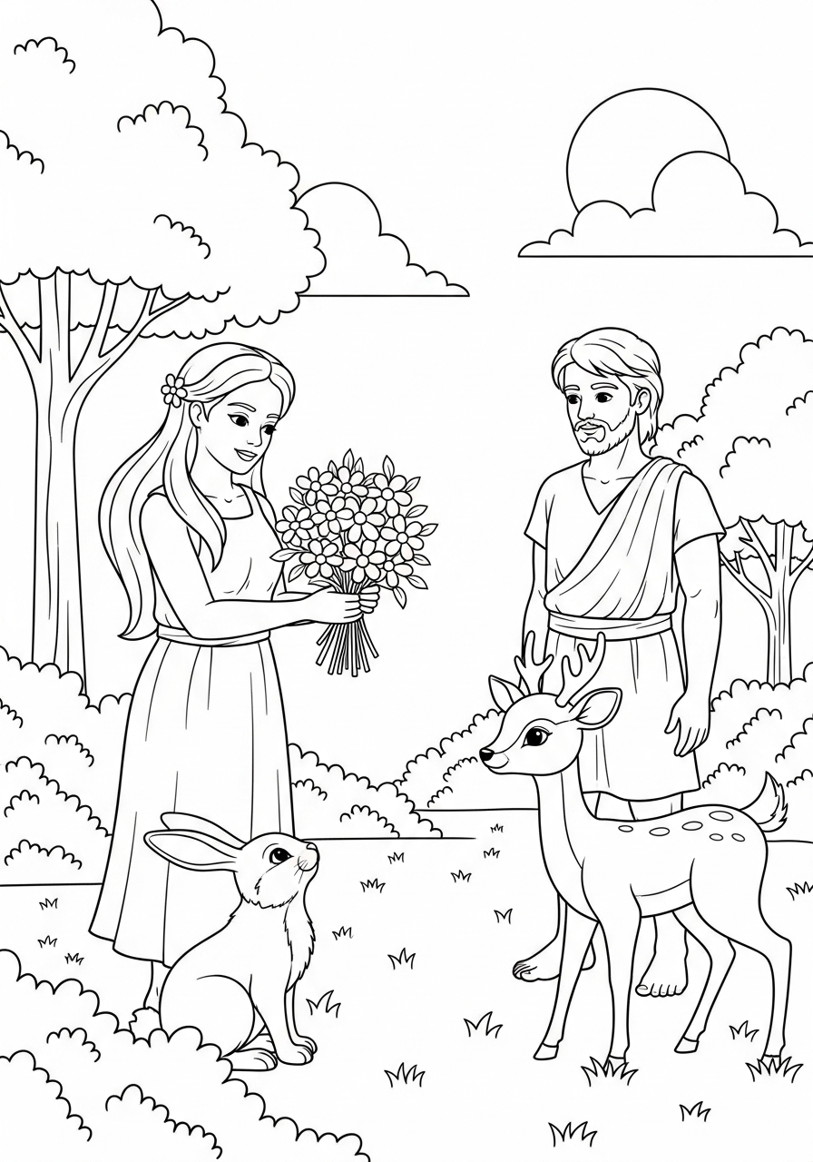 Adamo ed Eva 22 disegni da colorare Adamo ed Eva da stampare