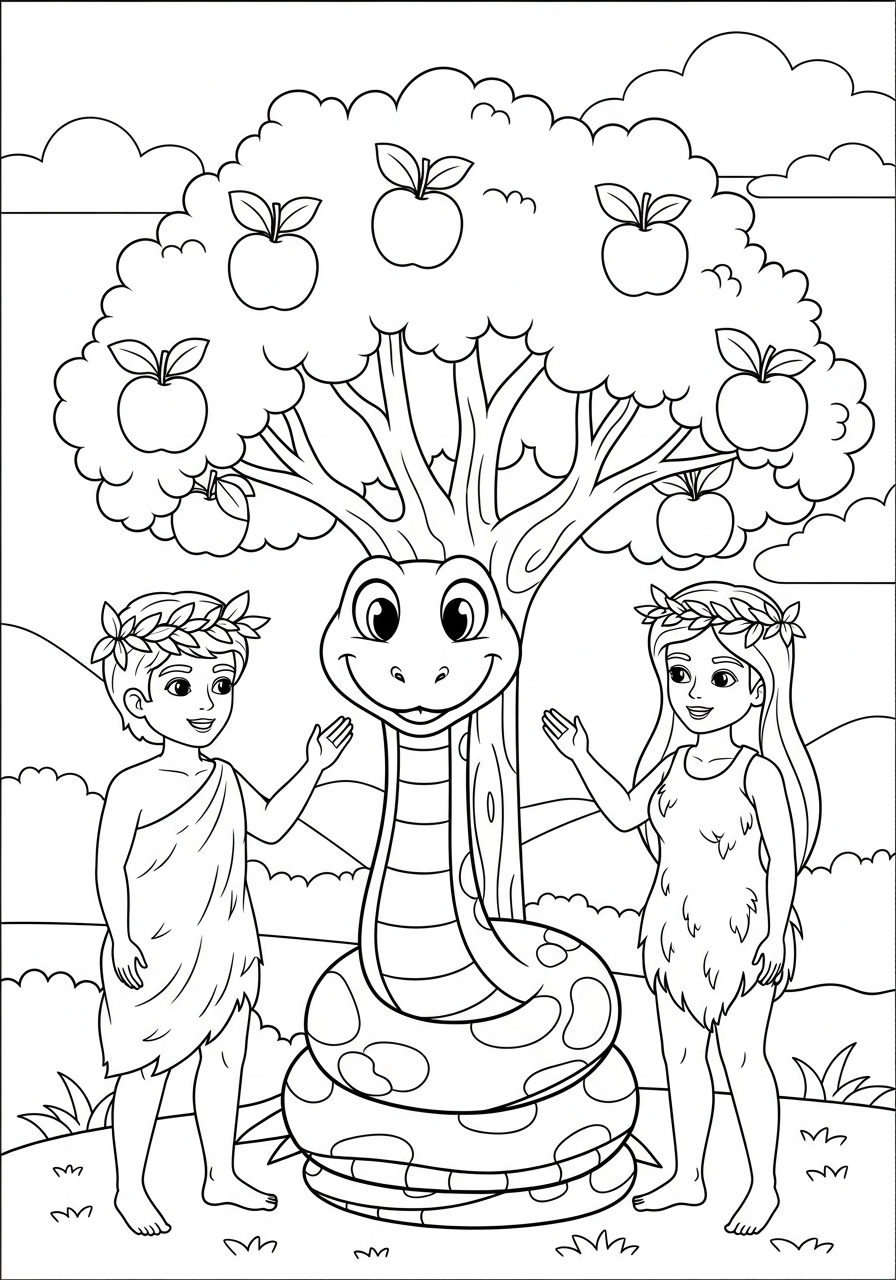 Adamo ed Eva 20 Adamo ed Eva da colorare e stampare a4