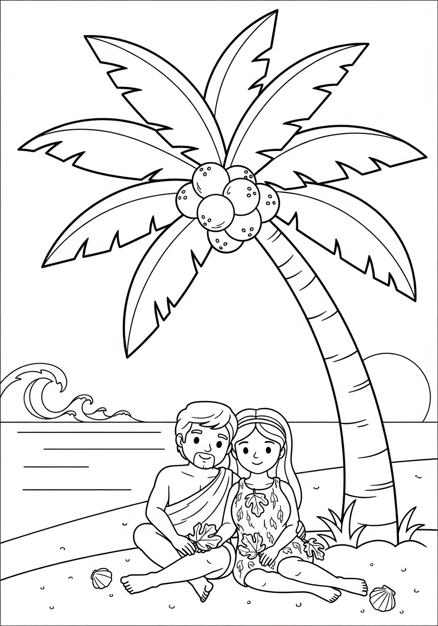 Adamo ed Eva 16 Adamo ed Eva disegno facile da colorare