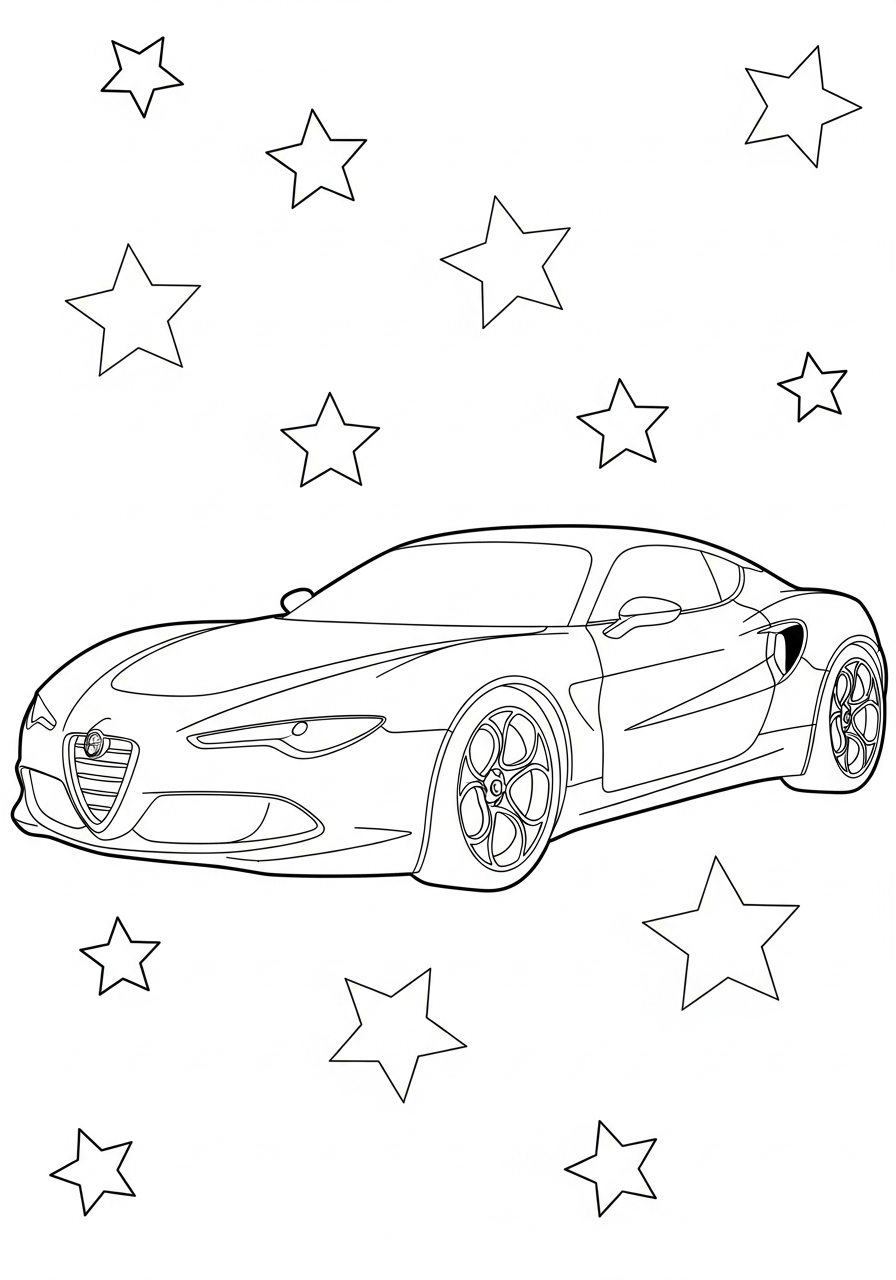 disegni di Alfa Romeo da colorare per bambini