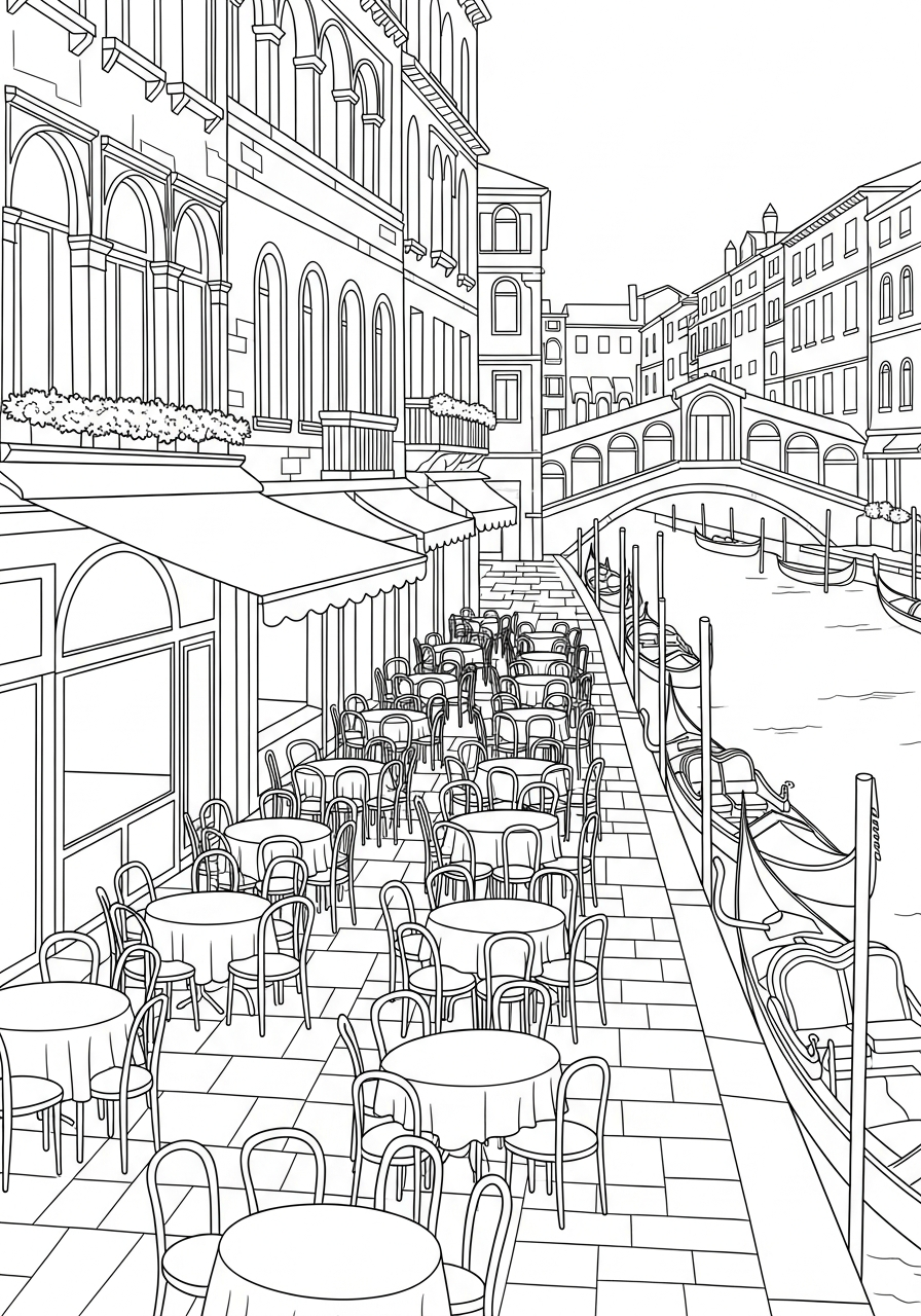 immagini di Canali di Venezia da colorare per bambini
