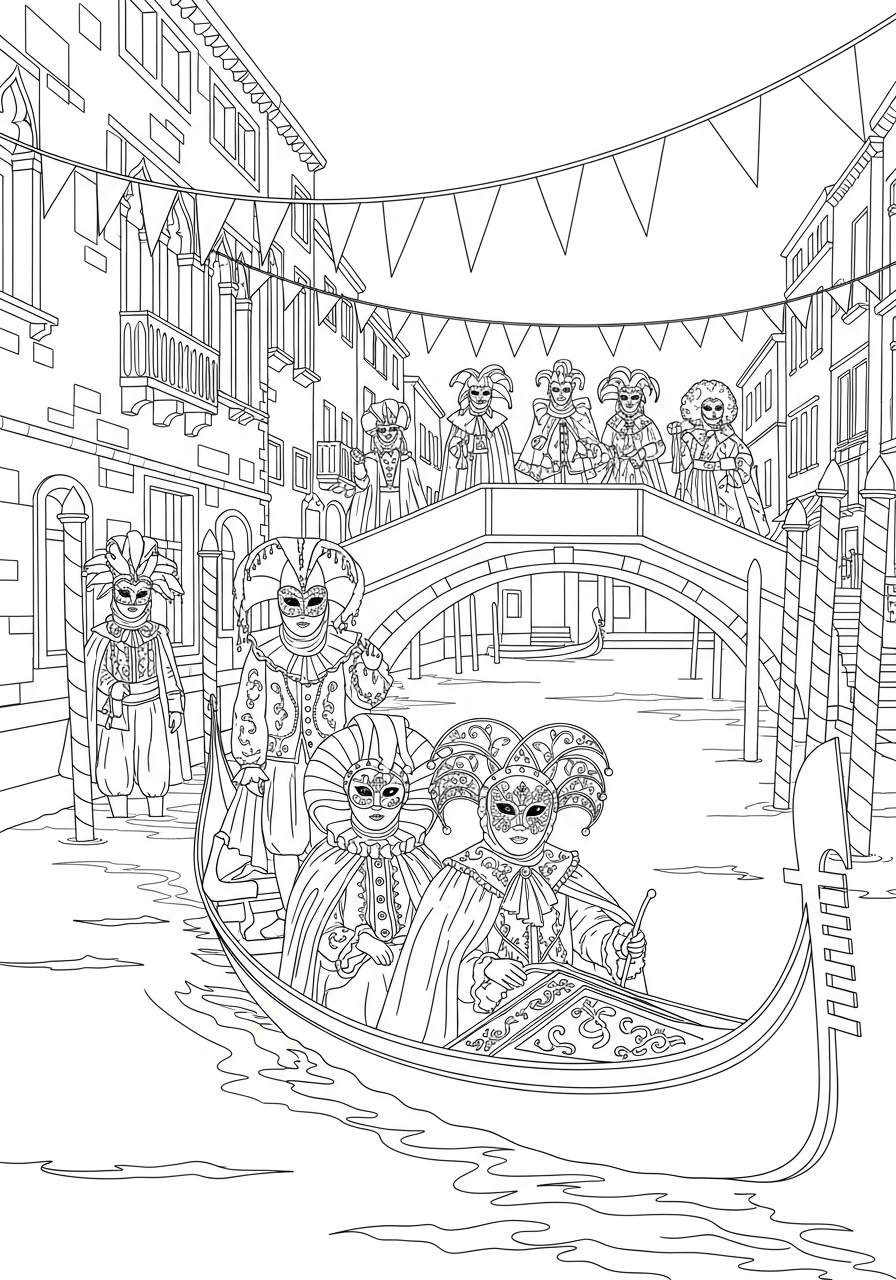 disegni da colorare per bambini pdf Canali di Venezia