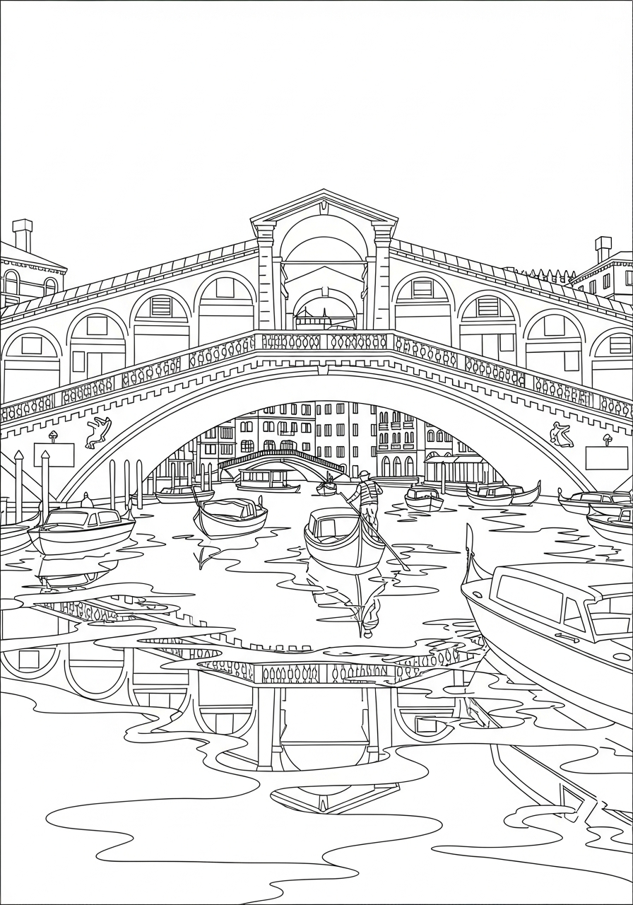 immagini di Canali di Venezia da colorare e stampare