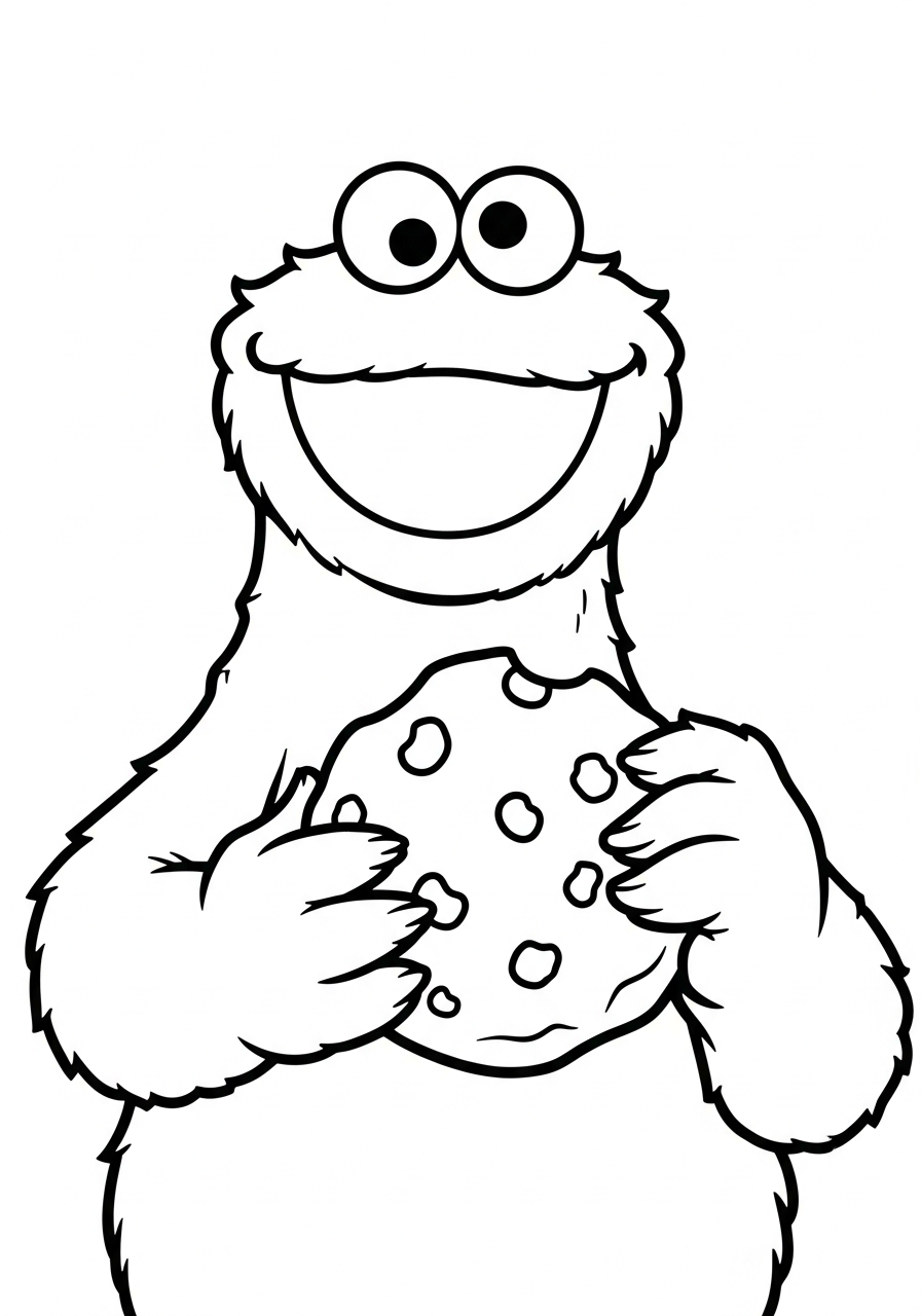 immagine di Cookie Monster da colorare 1