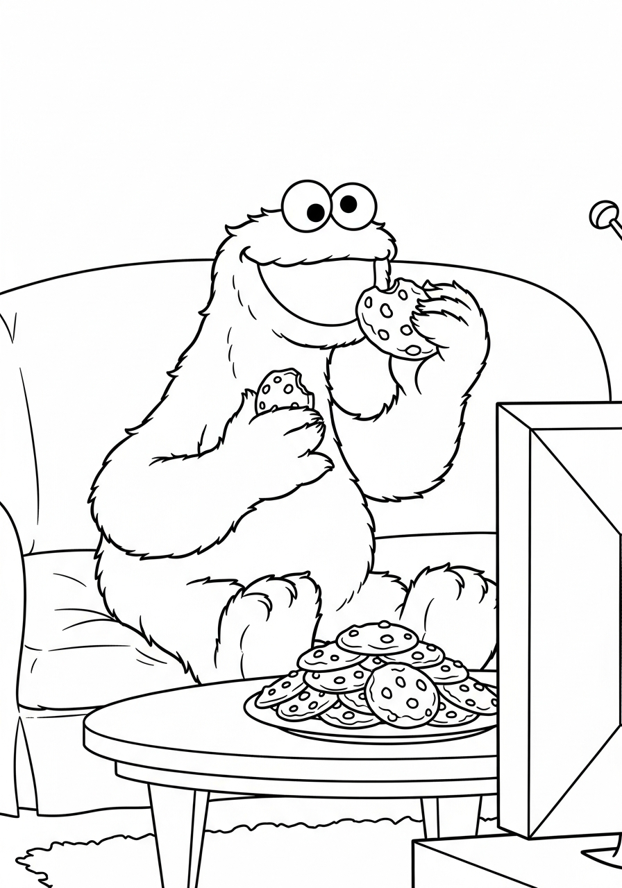 Cookie Monster da colorare e stampare gratis
