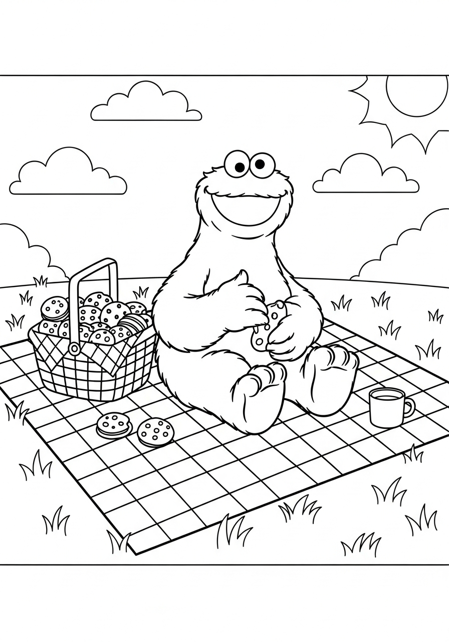 immagini di Cookie Monster da stampare e colorare