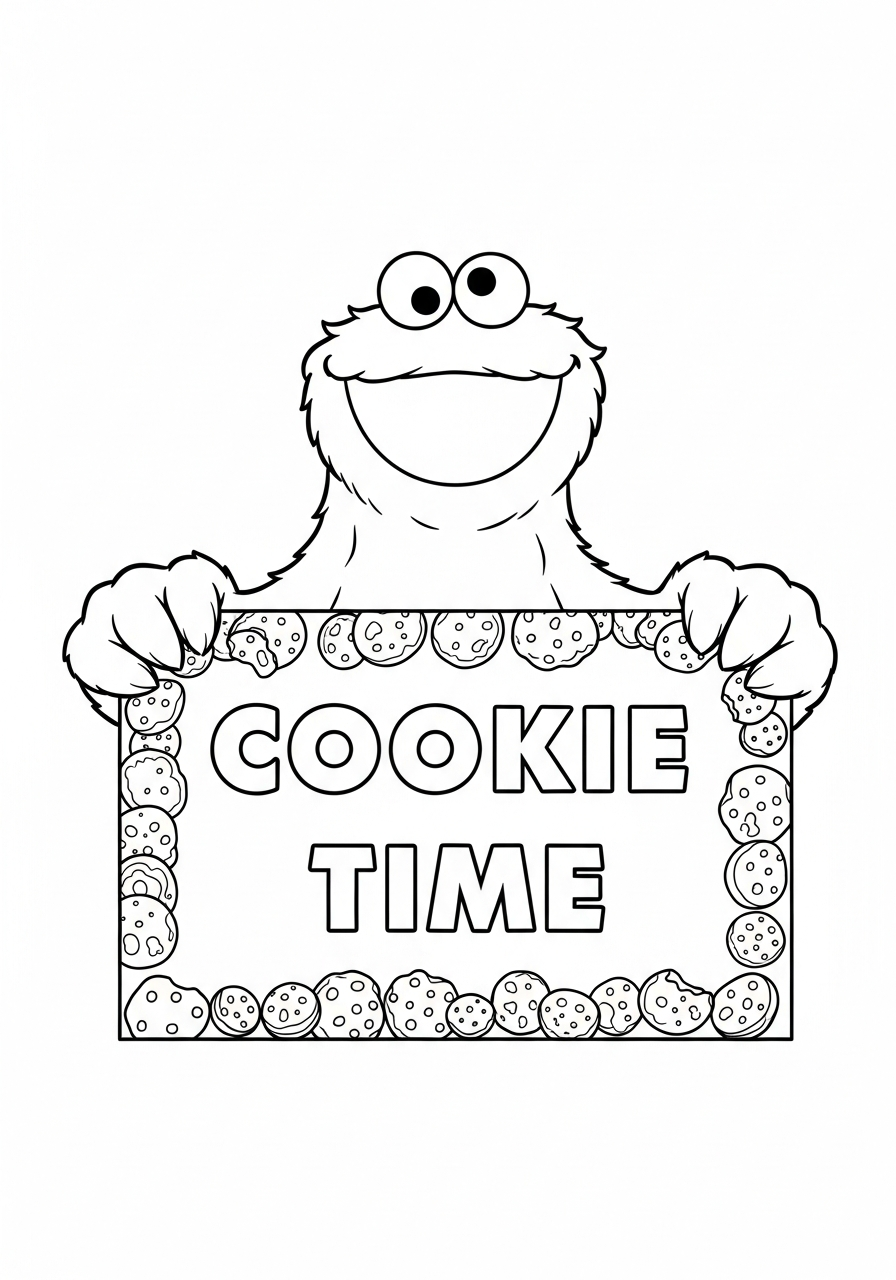 Cookie Monster immagini da colorare per bambini