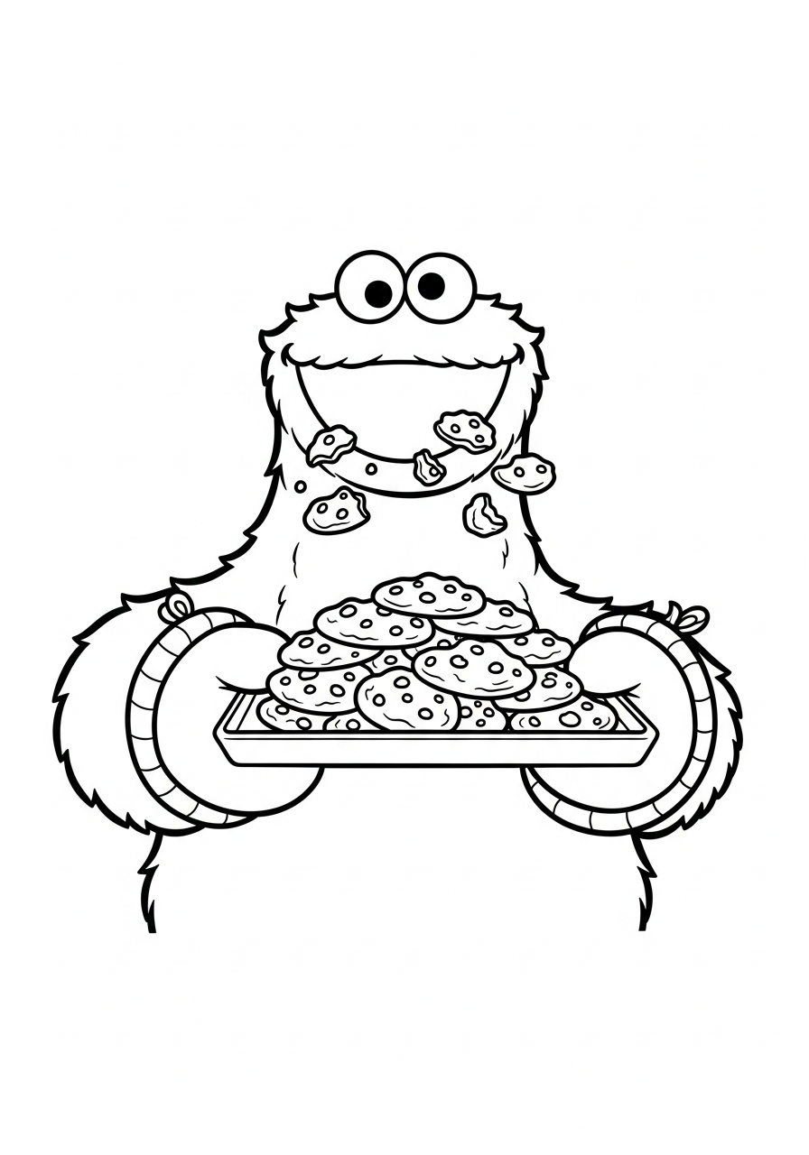 immagini da colorare di Cookie Monster