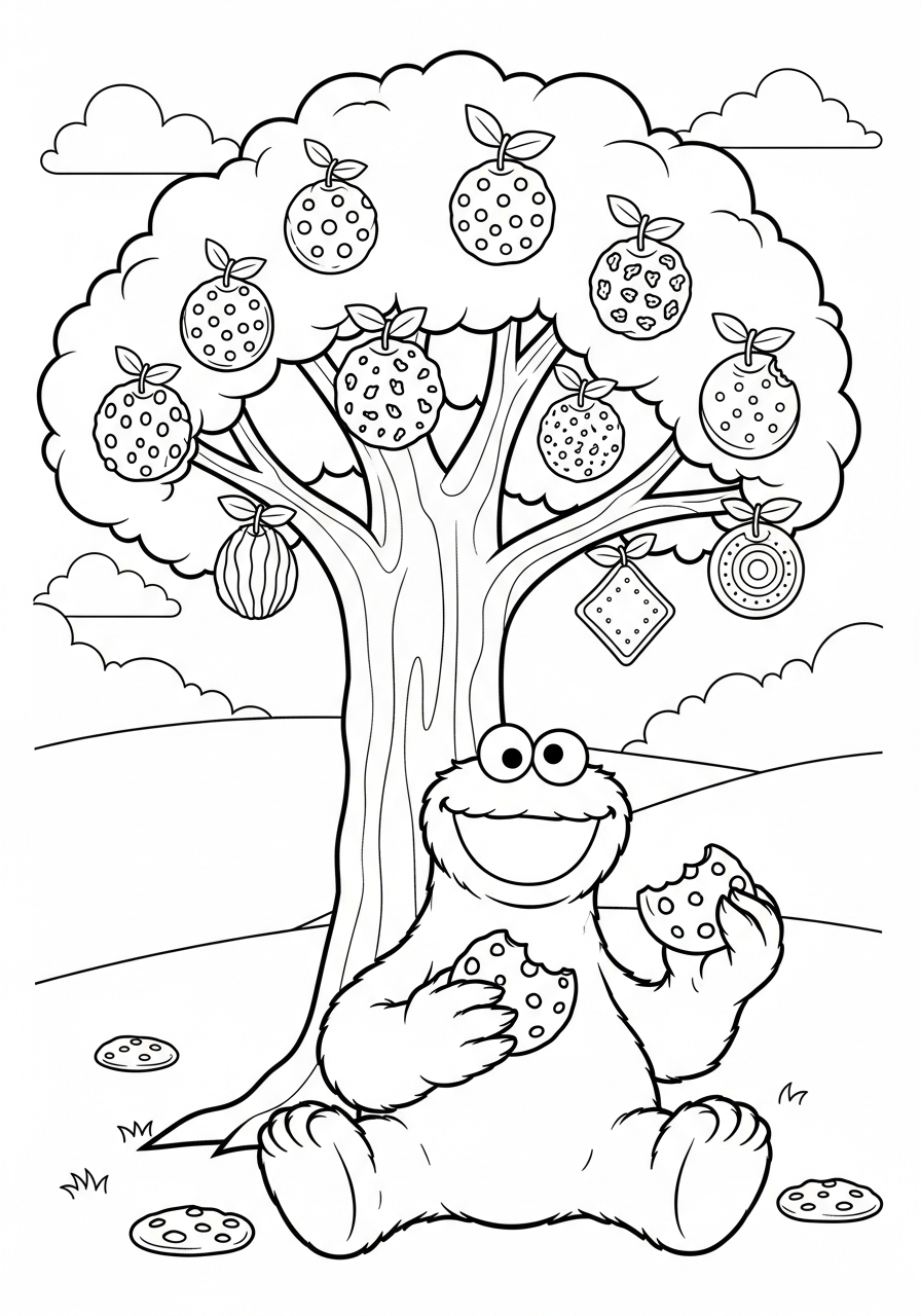 disegni Cookie Monster da colorare per bambini