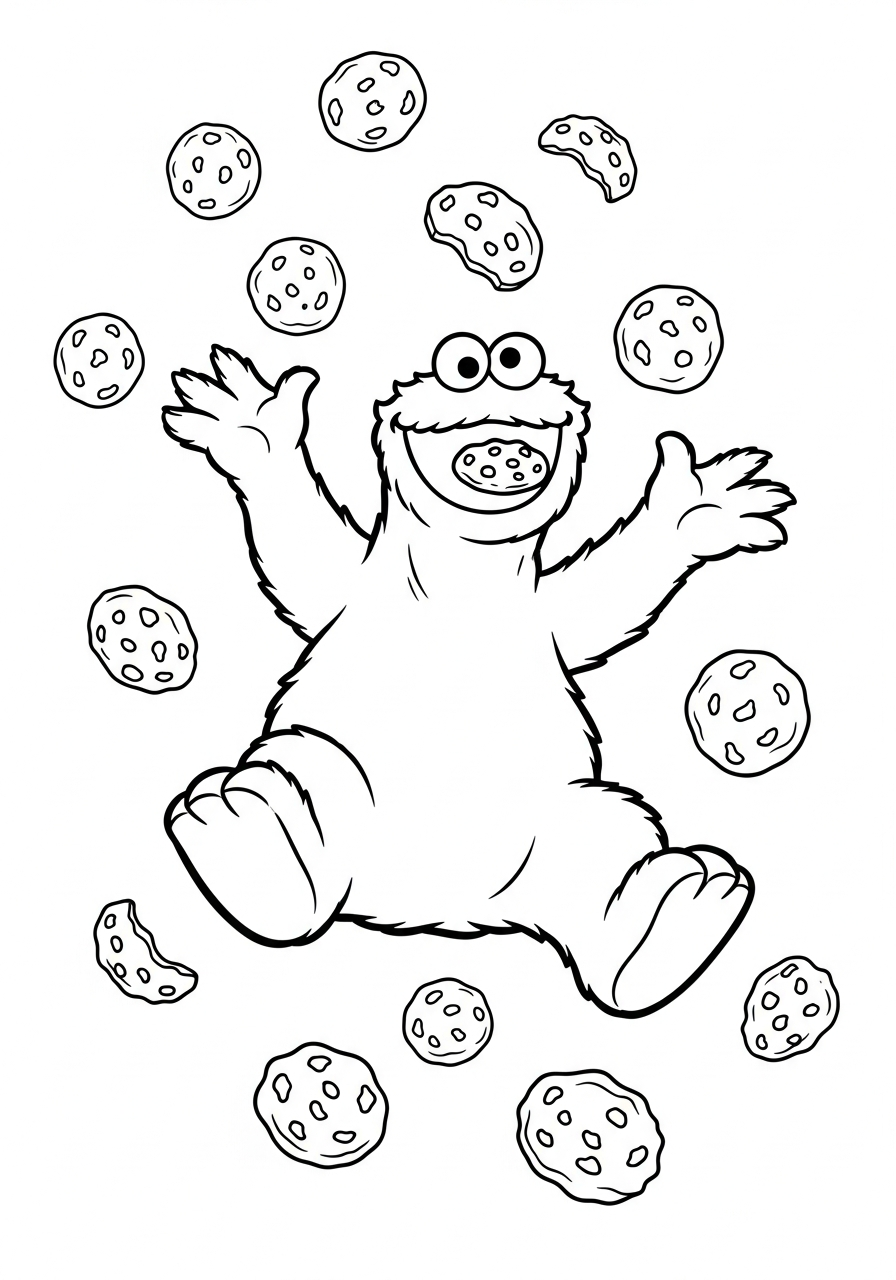 disegni Cookie Monster facili da colorare