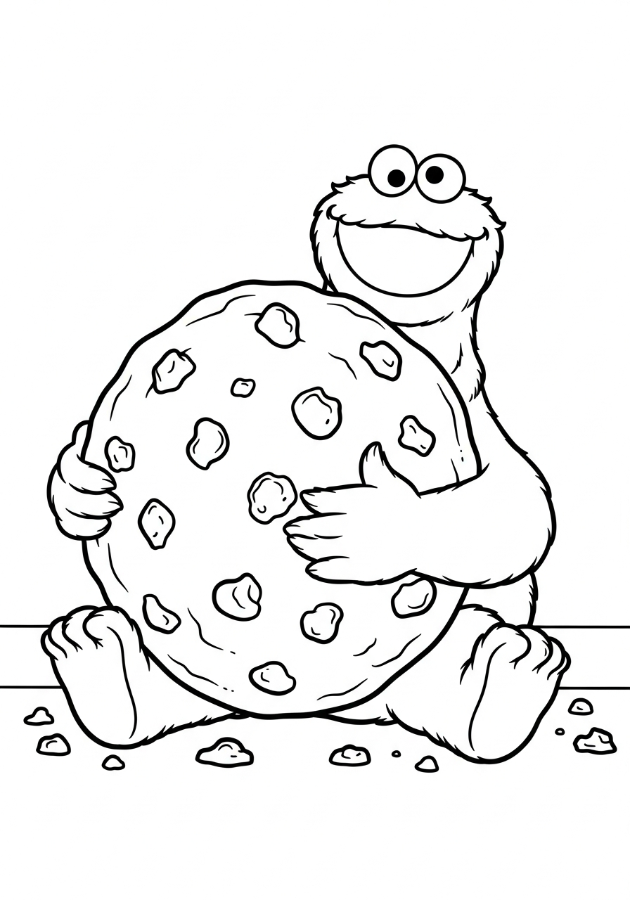 Cookie Monster da colorare pdf gratis