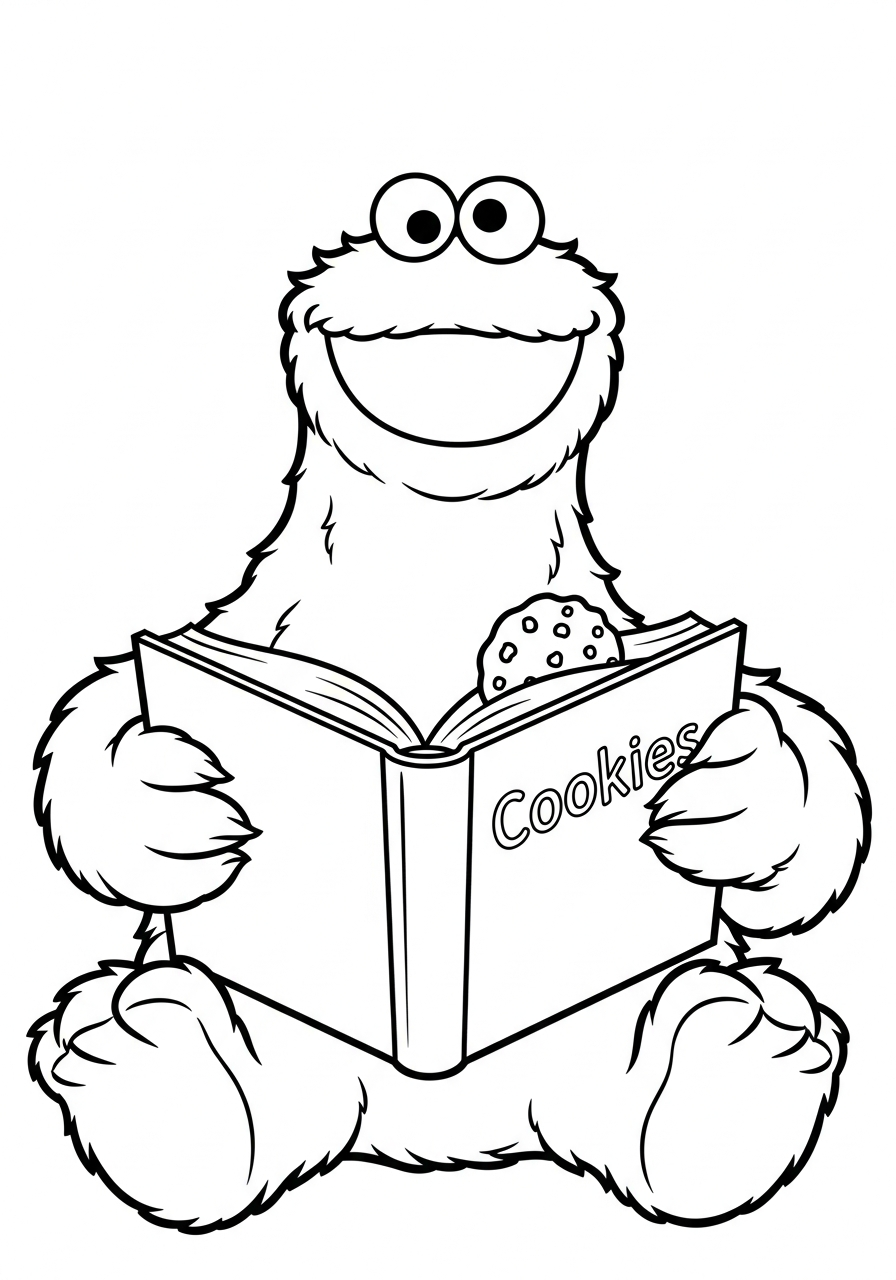 disegni da colorare gratis per bambini di Cookie Monster
