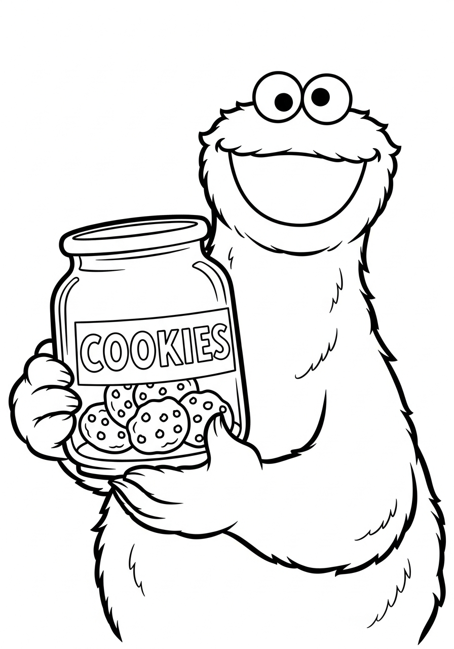 disegni Cookie Monster da colorare gratis