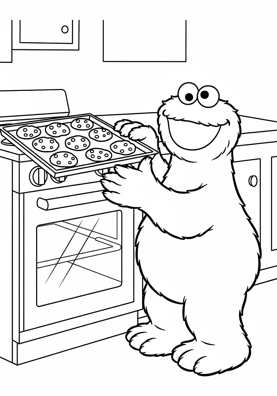 Cookie Monster da colorare pdf