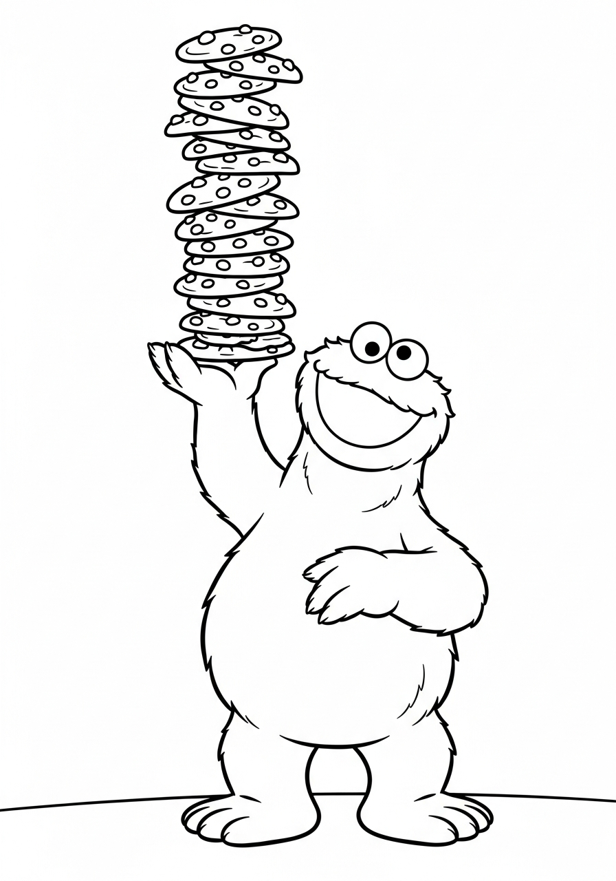 Cookie Monster da stampare e colorare per bambini