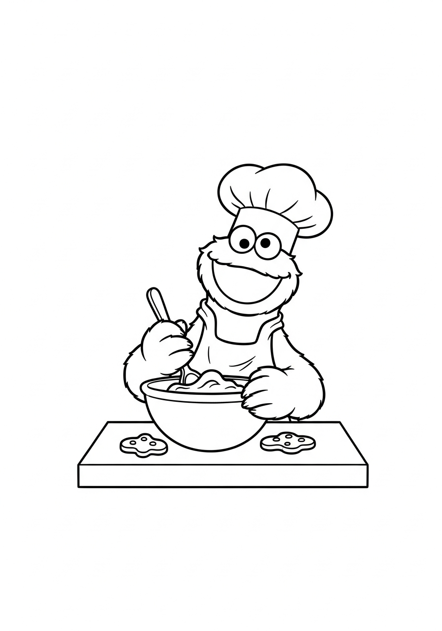 disegni da colorare gratis Cookie Monster