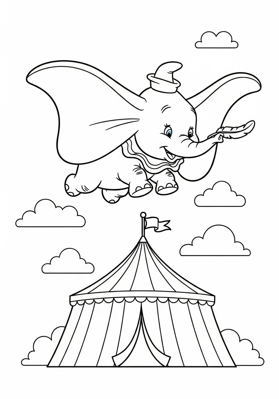 disegni da colorare Dumbo da stampare