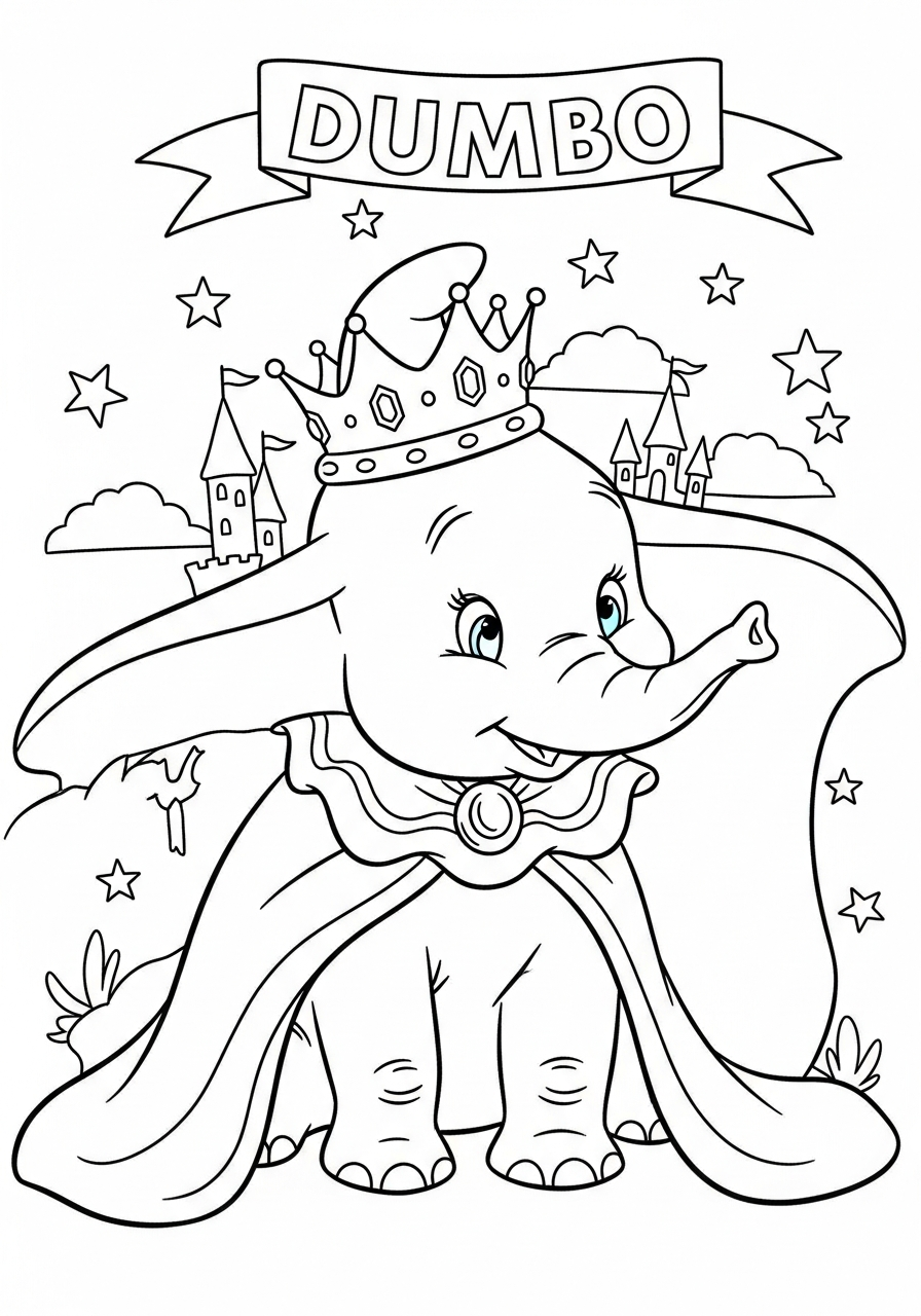 Dumbo disegno da colorare 1
