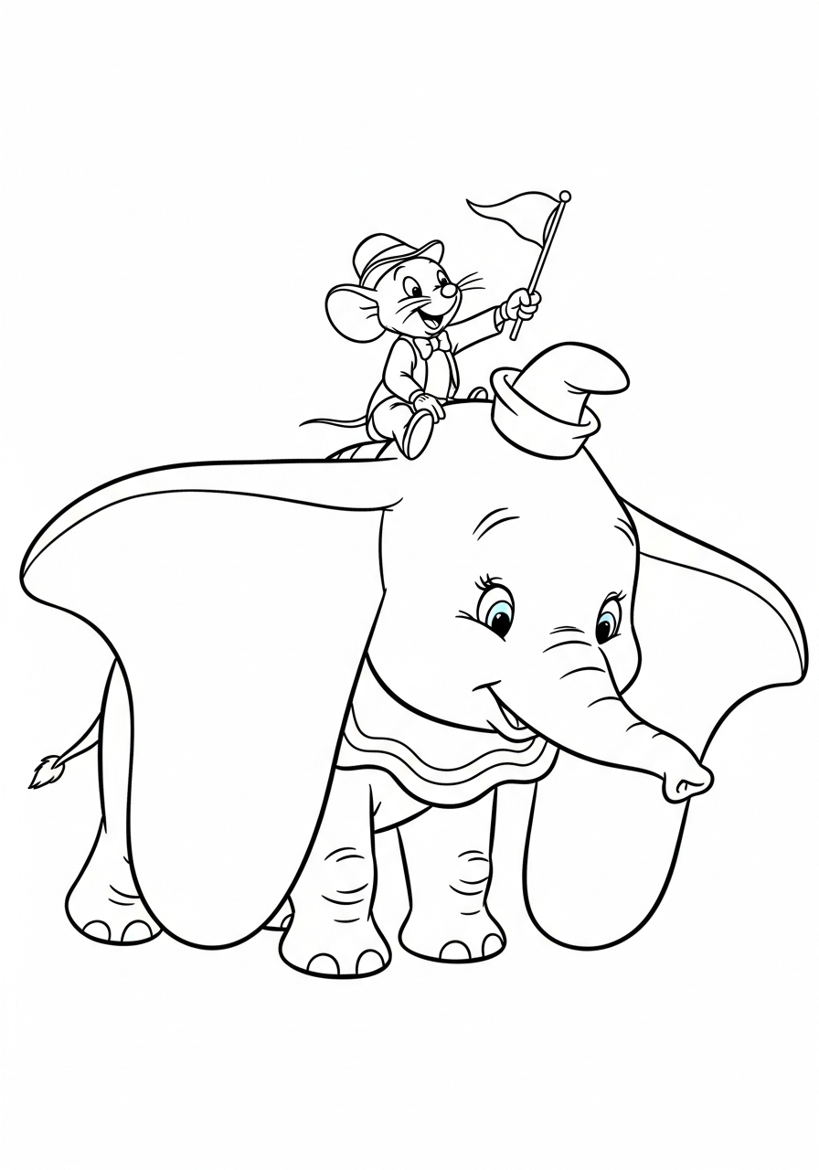 da colorare Dumbo disegno facile bambini