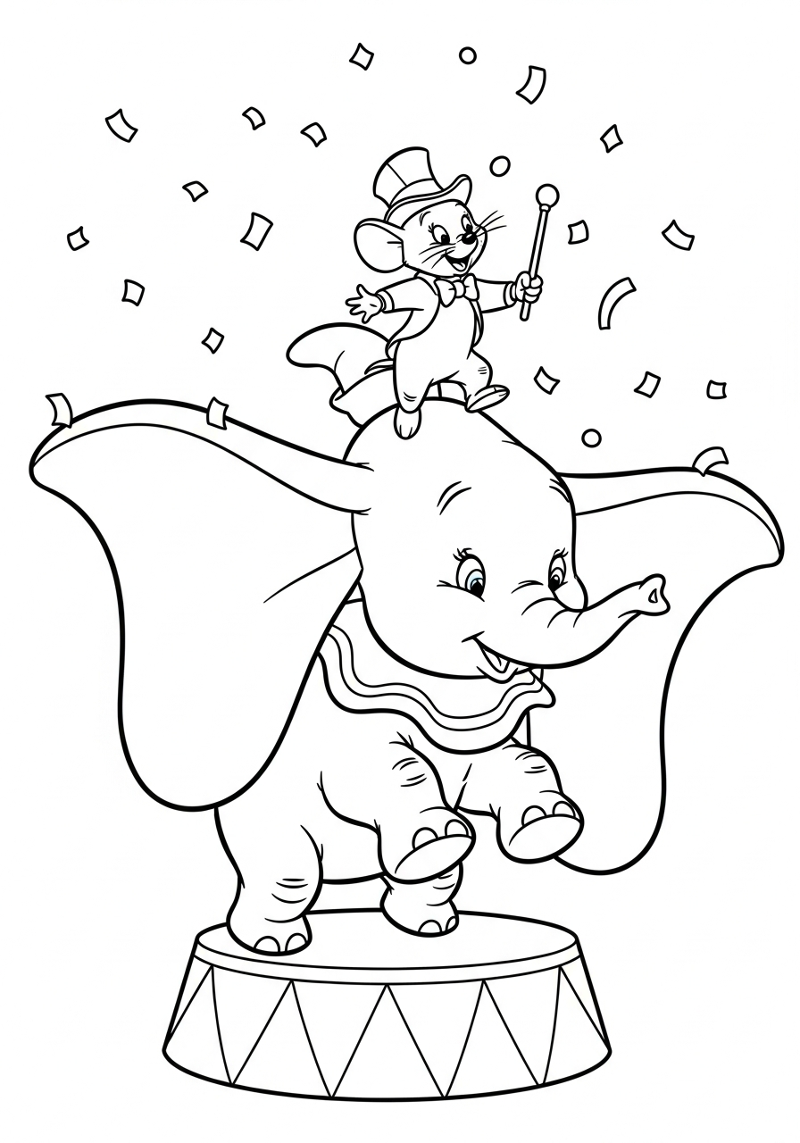 disegni di Dumbo da colorare per bambini