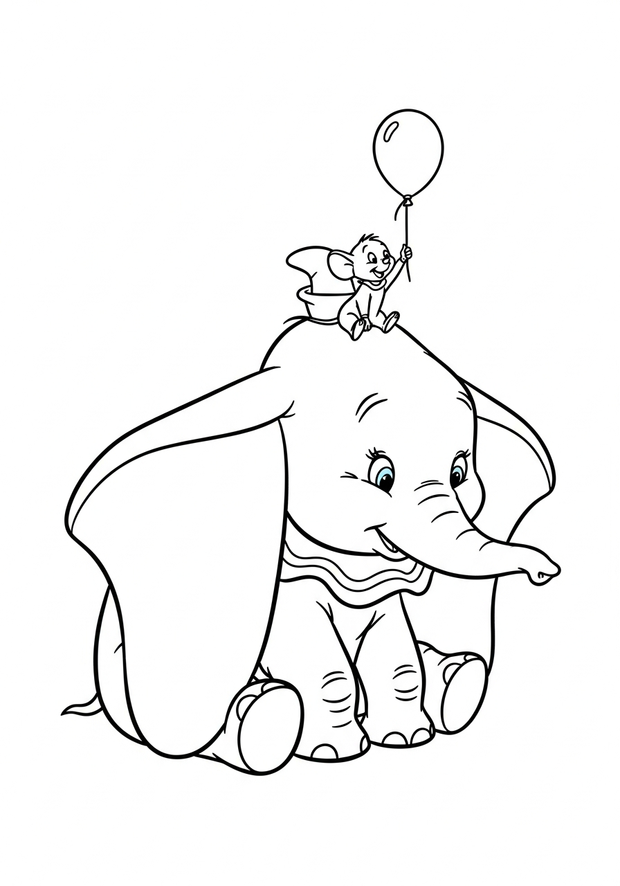 disegno Dumbo da colorare per bambini