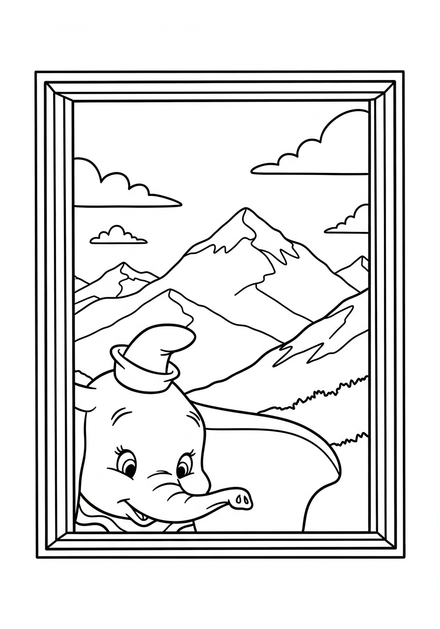 disegni Dumbo da colorare per bambini