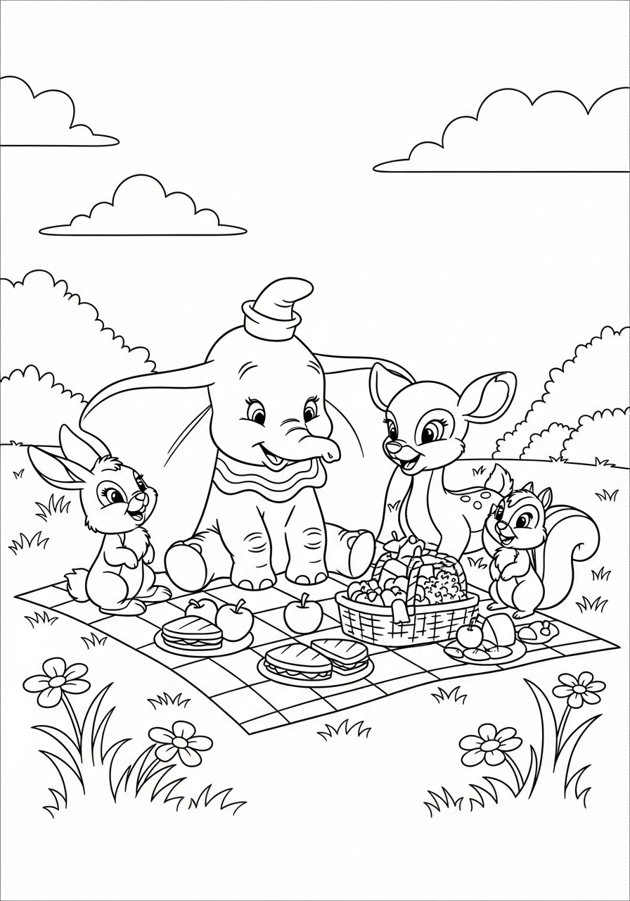 Dumbo disegno da colorare