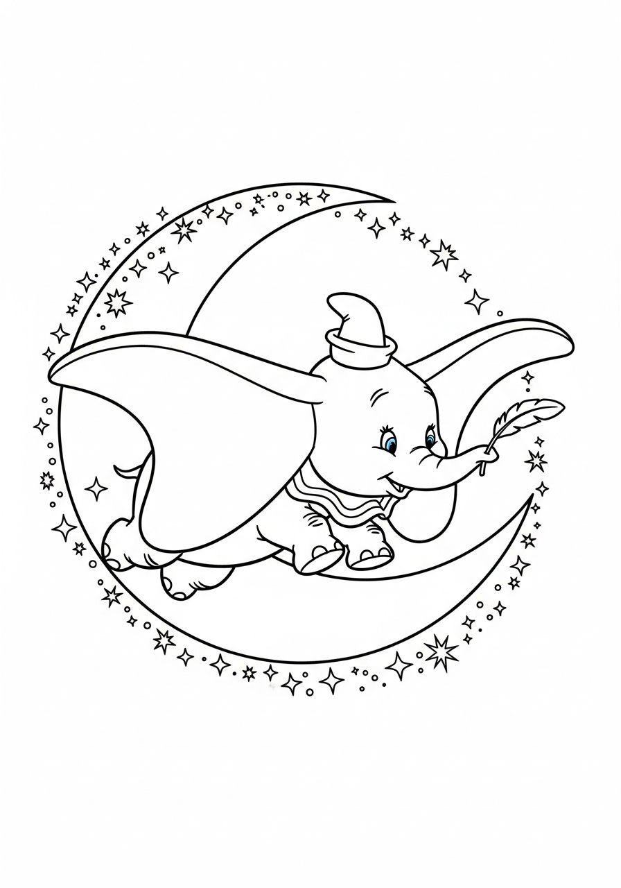 Dumbo da colorare e stampare