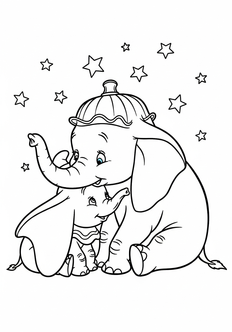 Dumbo da colorare bambini